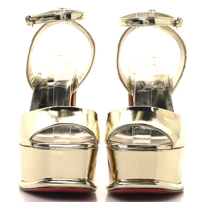 Christian Louboutin Metallic Patent Amali Alta 130 Platform Sandals 36.5 Gold 3 of 8