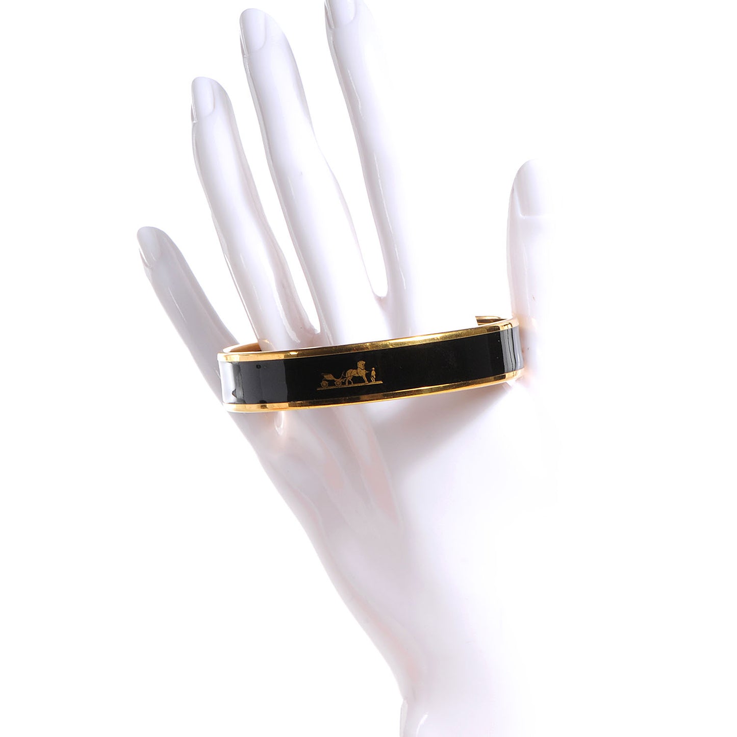 Enamel Printed Caleche Medium Bracelet 70 Black