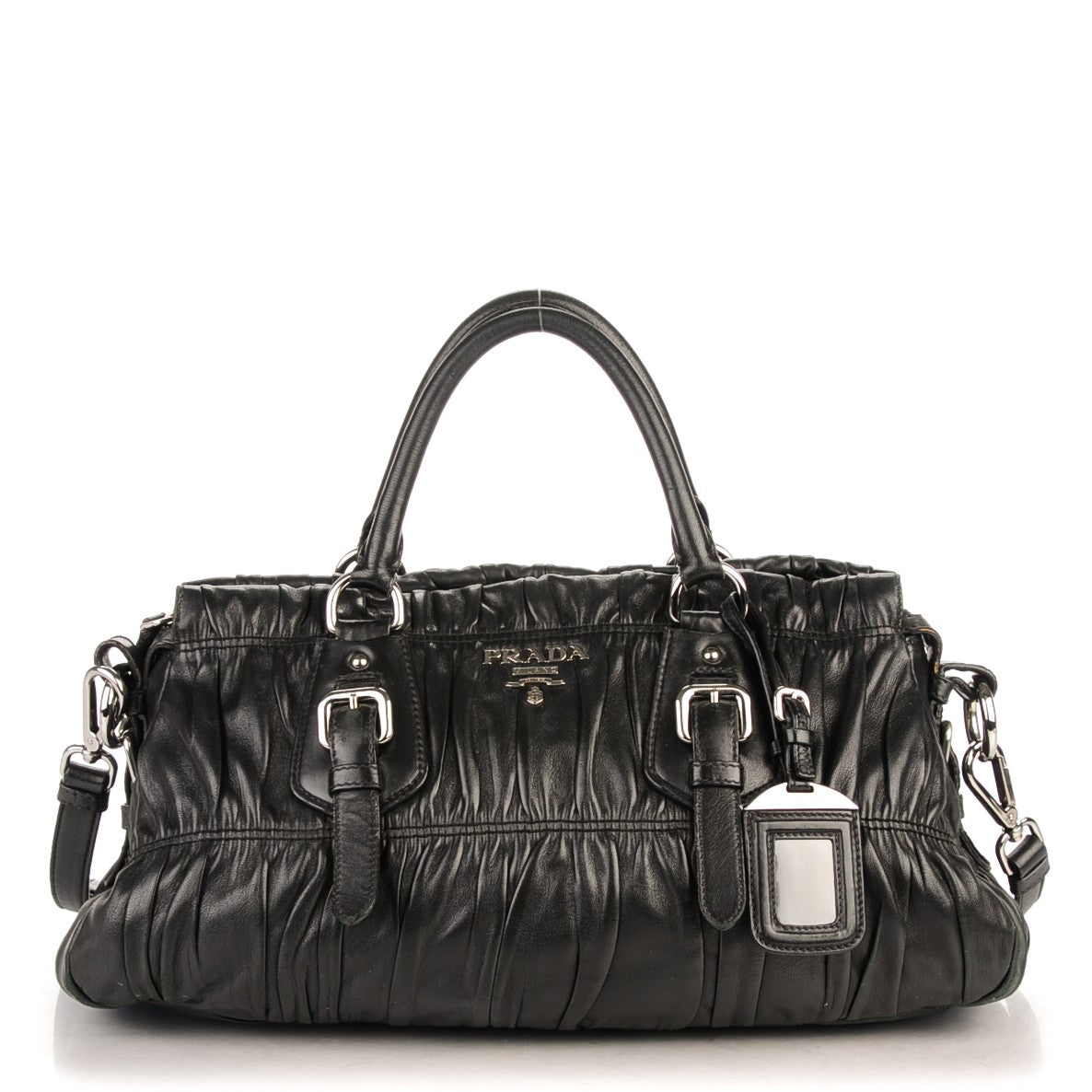 Prada Nappa Gaufre Shopping Satchel Black 1 of 10