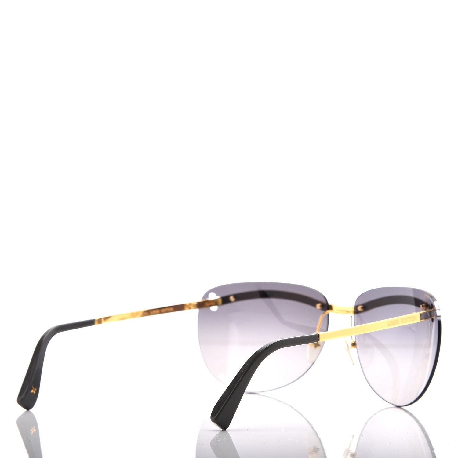 Louis Vuitton Metal Rimless Sunglasses Z0223U Gold 4 of 7