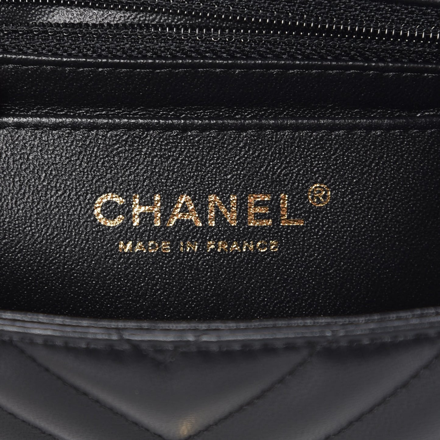 Lambskin Chevron Quilted Mini Rectangular Flap Black