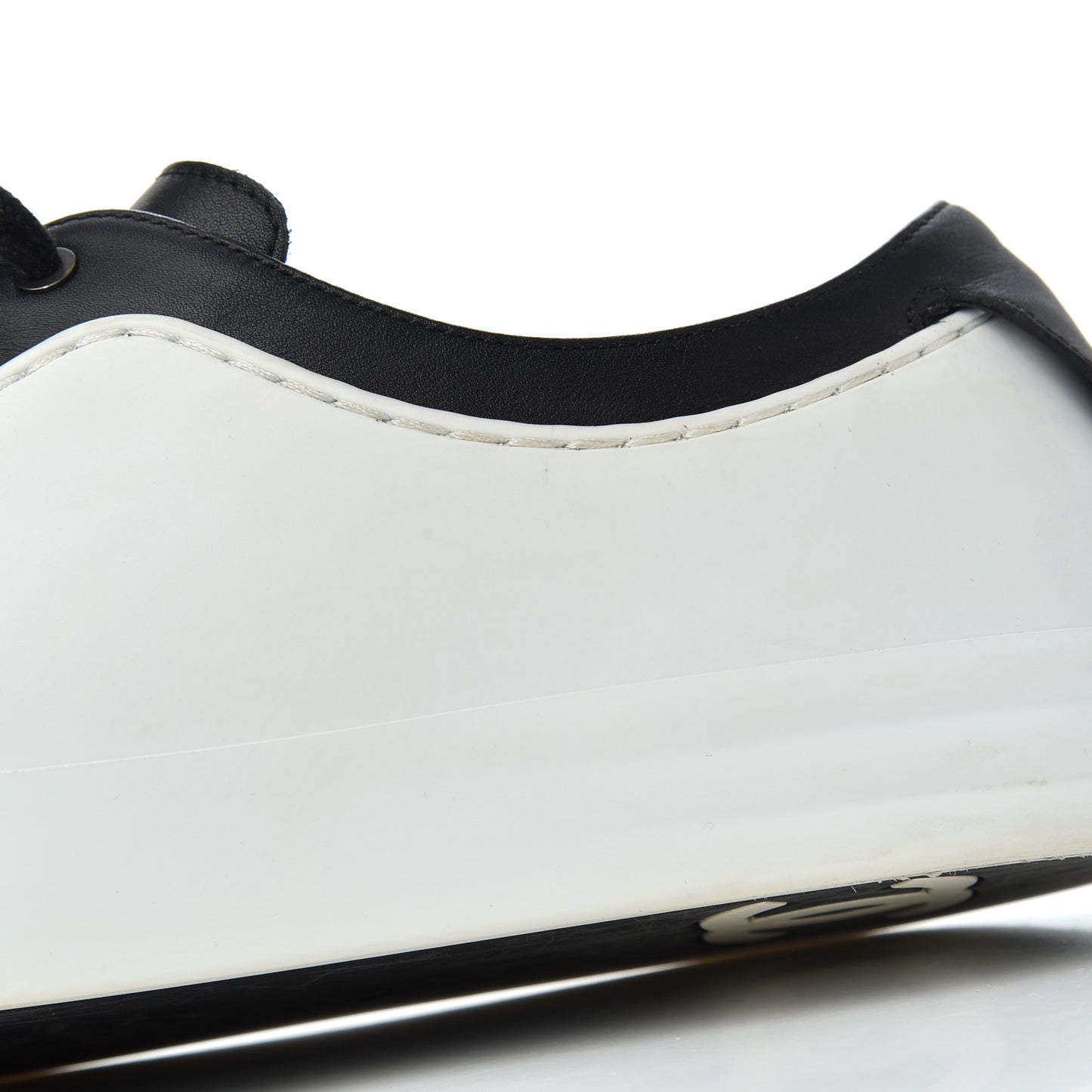 Calfskin Womens CC Sneakers 40 Black White