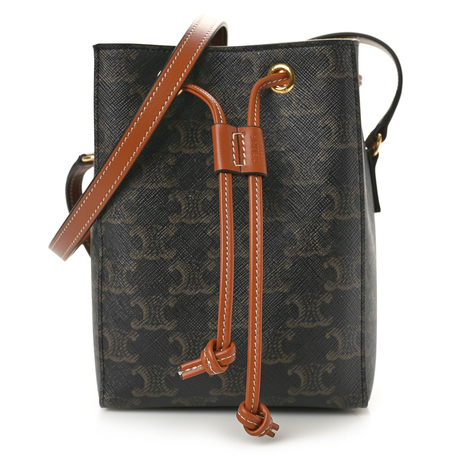 Celine Triomphe Canvas Calfskin Micro Sailor Bag Tan 1 of 10