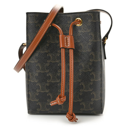 Celine Triomphe Canvas Calfskin Micro Sailor Bag Tan 1 of 10