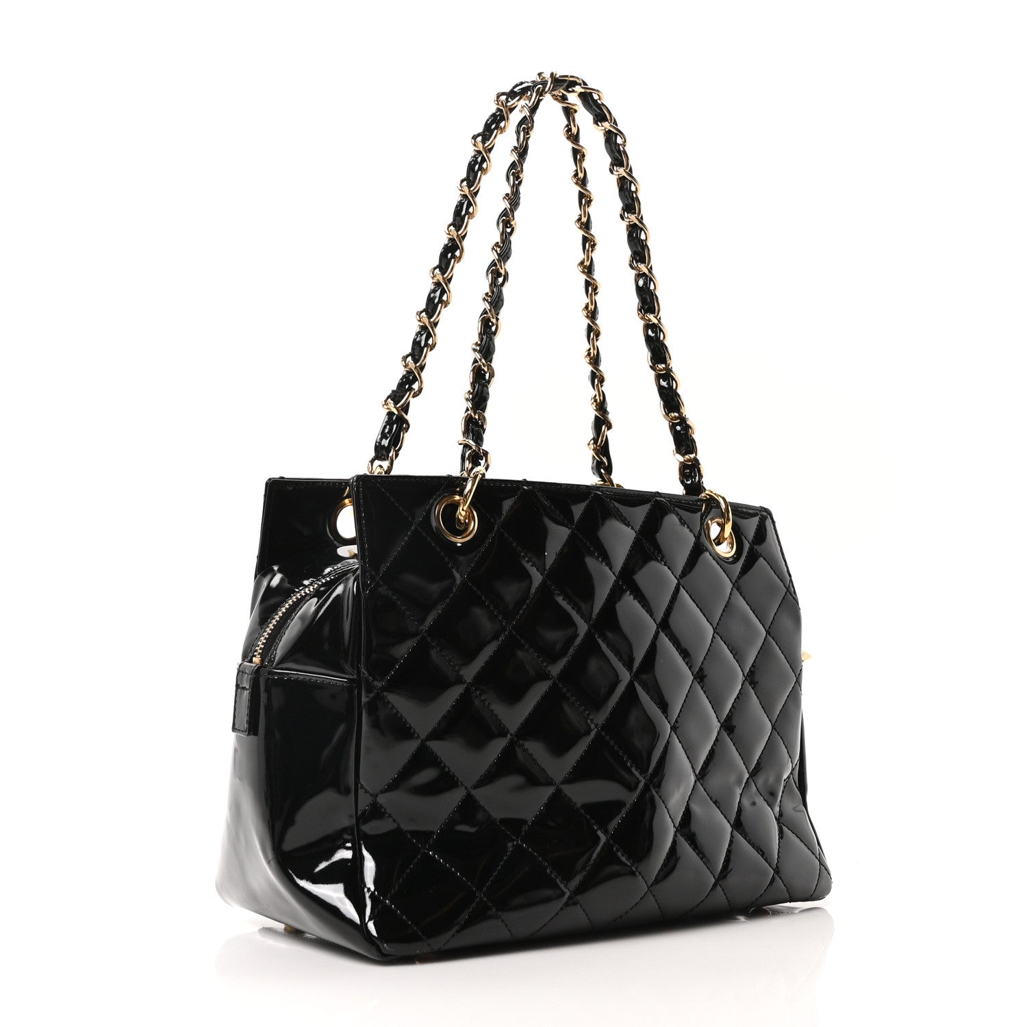 Chanel Patent Quilted Petit Timeless Tote PTT Black 3 of 9