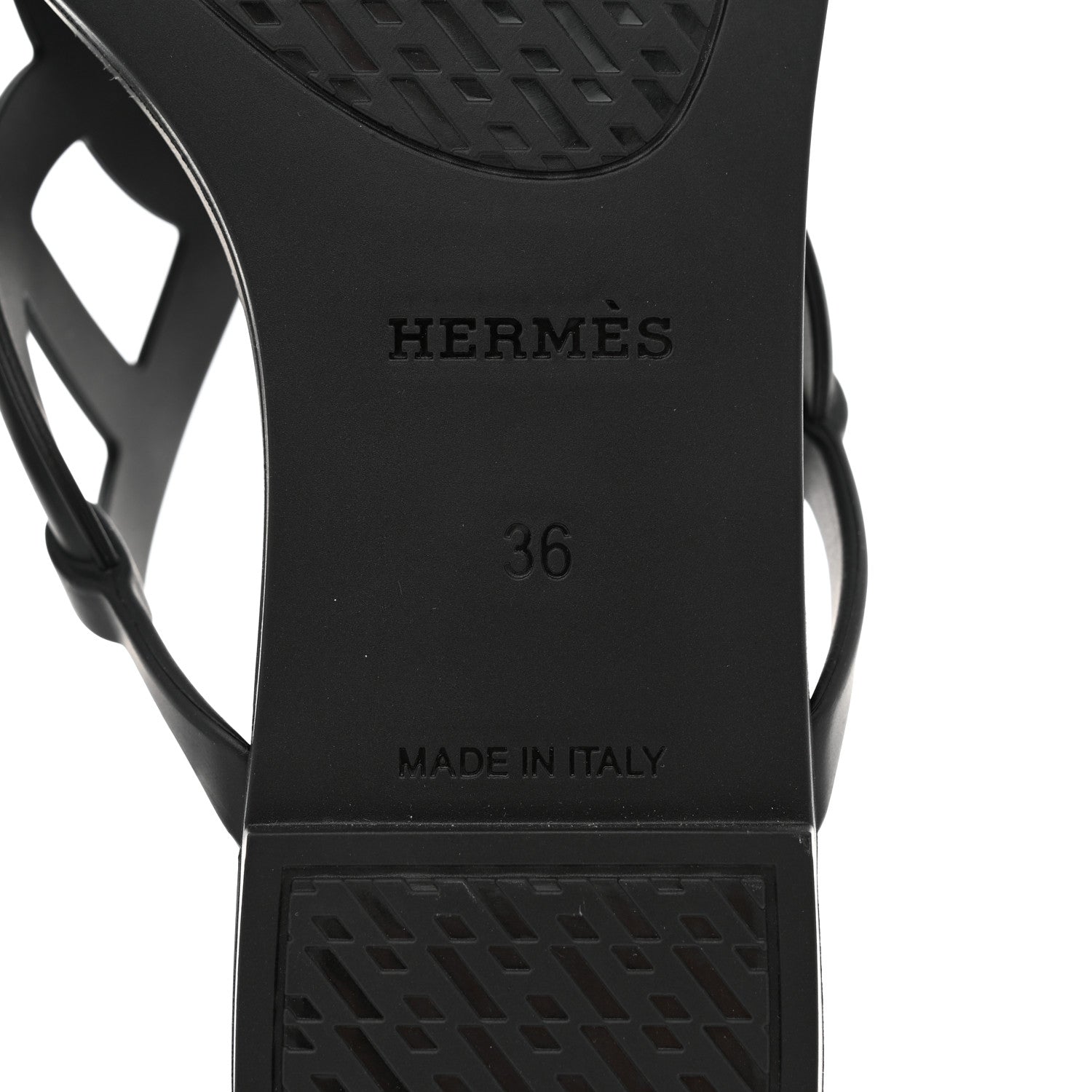 Hermes Rubber Womens Egerie Sandals 36 Black 8 of 9