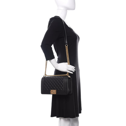 Chanel Lambskin Quilted Medium Boy Flap Black 2 of 10