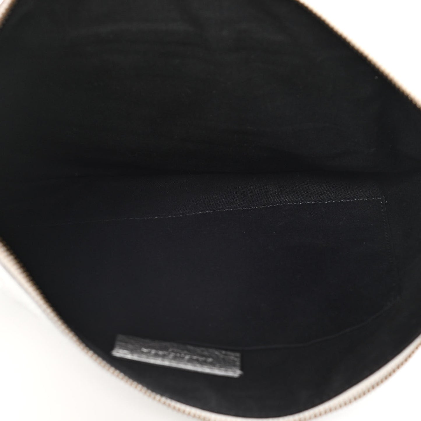 Agneau Classic Hardware Small Pouch Gris Aluminum