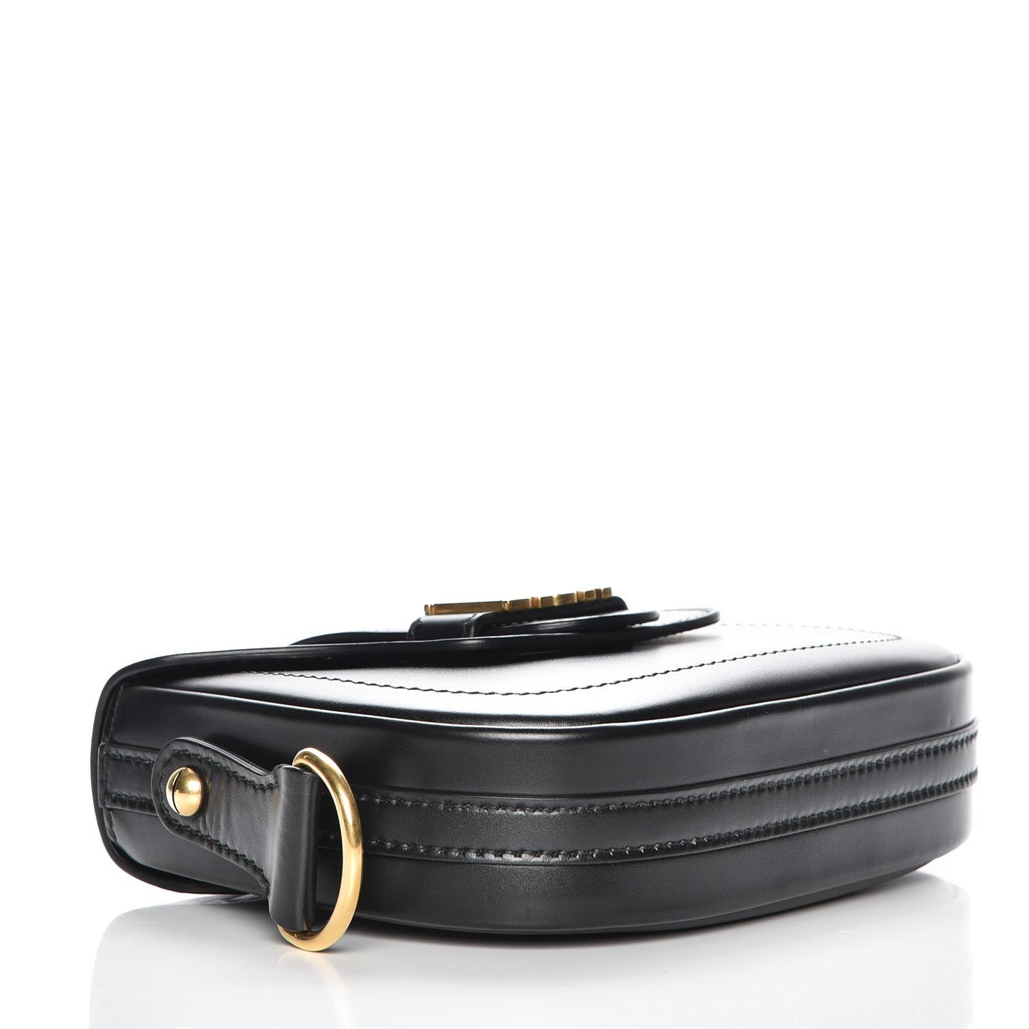 Calfskin D Fence Saddle Bag Black