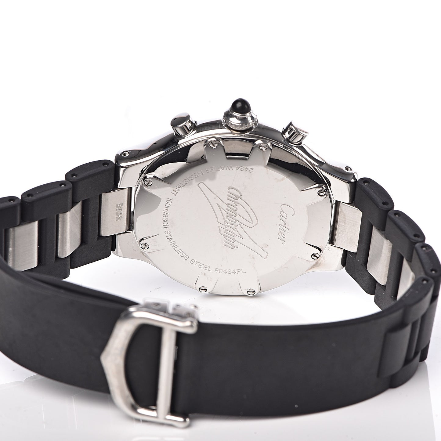 Stainless Steel Rubber 38mm Must 21 Chronoscaph Quartz Watch Black