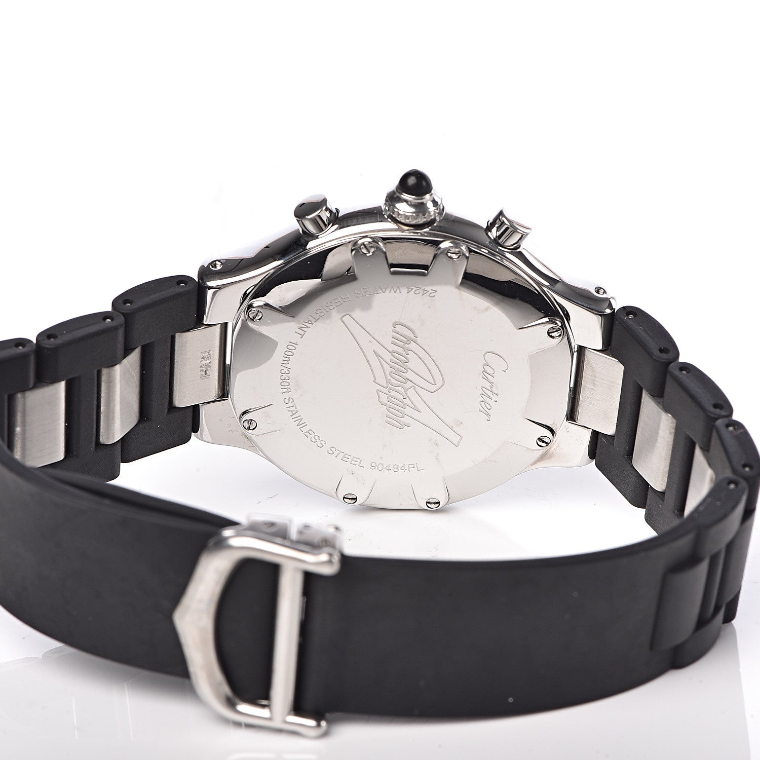 Cartier Stainless Steel Rubber 38mm Must 21 Chronoscaph Quartz Watch Black 5 of 8