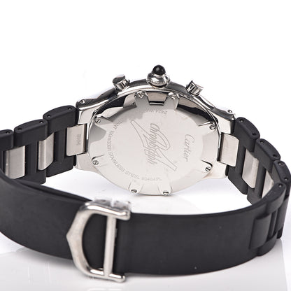 Cartier Stainless Steel Rubber 38mm Must 21 Chronoscaph Quartz Watch Black 5 of 8