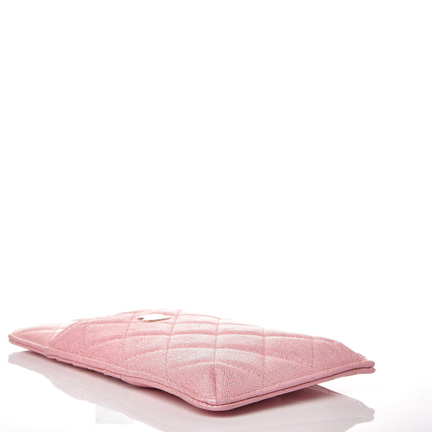 Iridescent Caviar Quilted Classic iPhone Pouch Rose Pink
