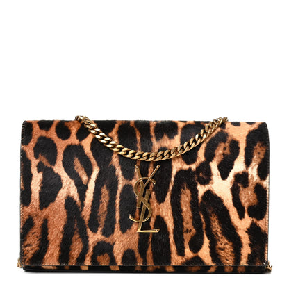 Saint Laurent Calf Hair Monogram Chain Wallet Leopard 1 of 9