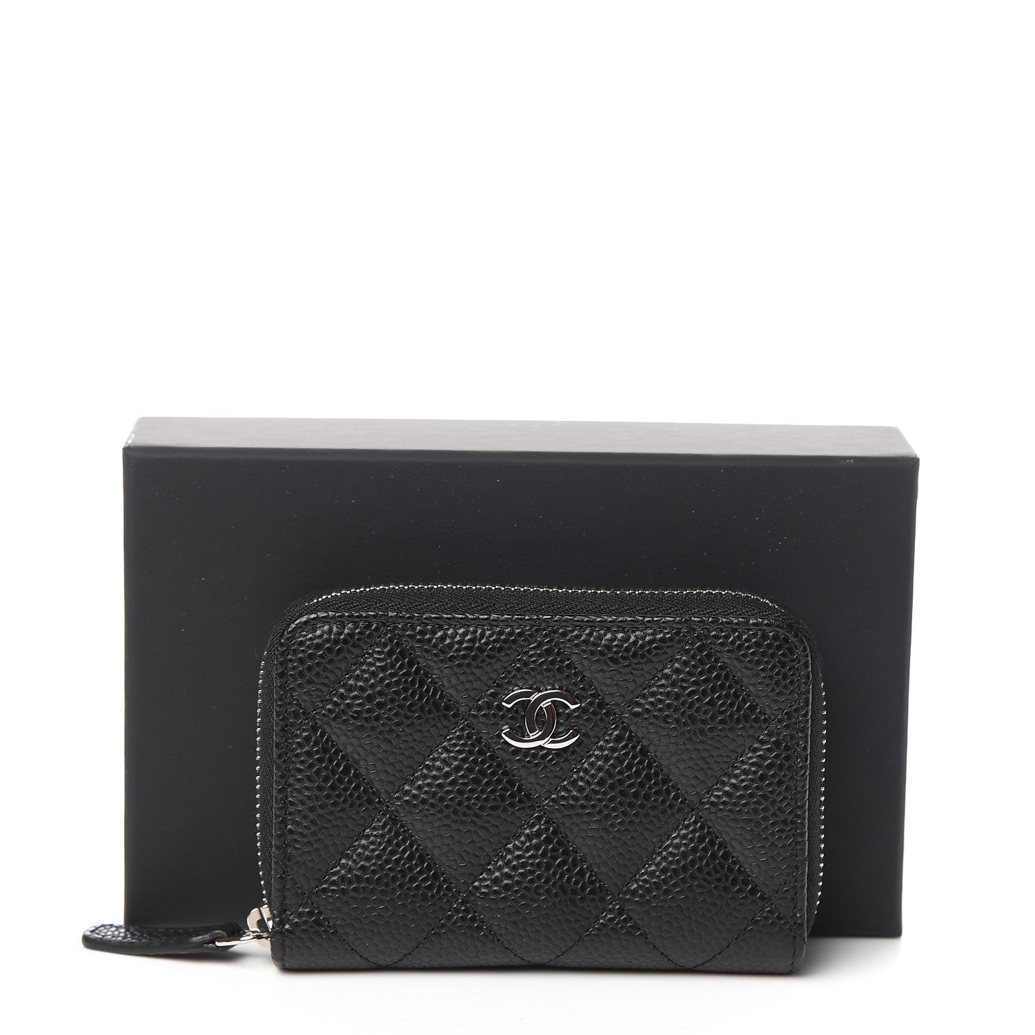 Chanel Caviar Quilted Zip Coin Purse Black 8 of 8
