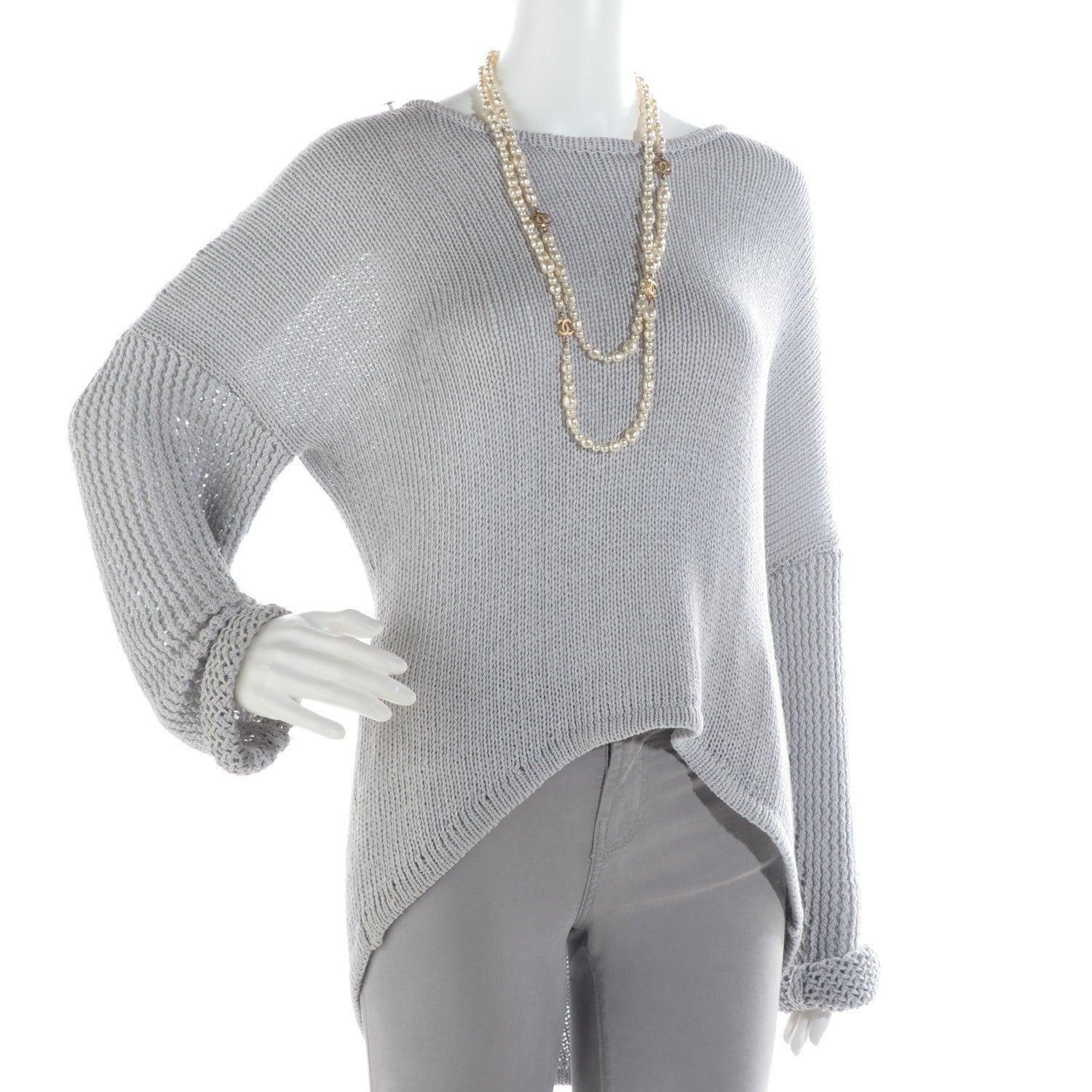 Chanel Irregular Pearl CC Long Necklace Light Gold 2 of 6