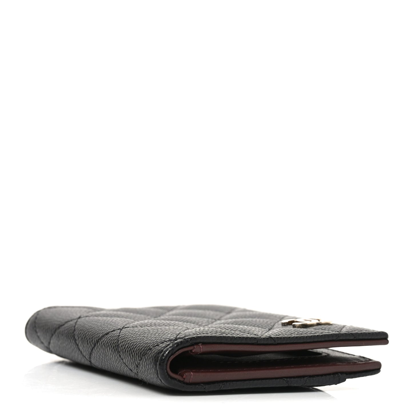 Caviar Quilted Card Holder Wallet Black