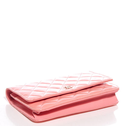 Chanel Patent Quilted Wallet On Chain WOC Pink 4 of 8