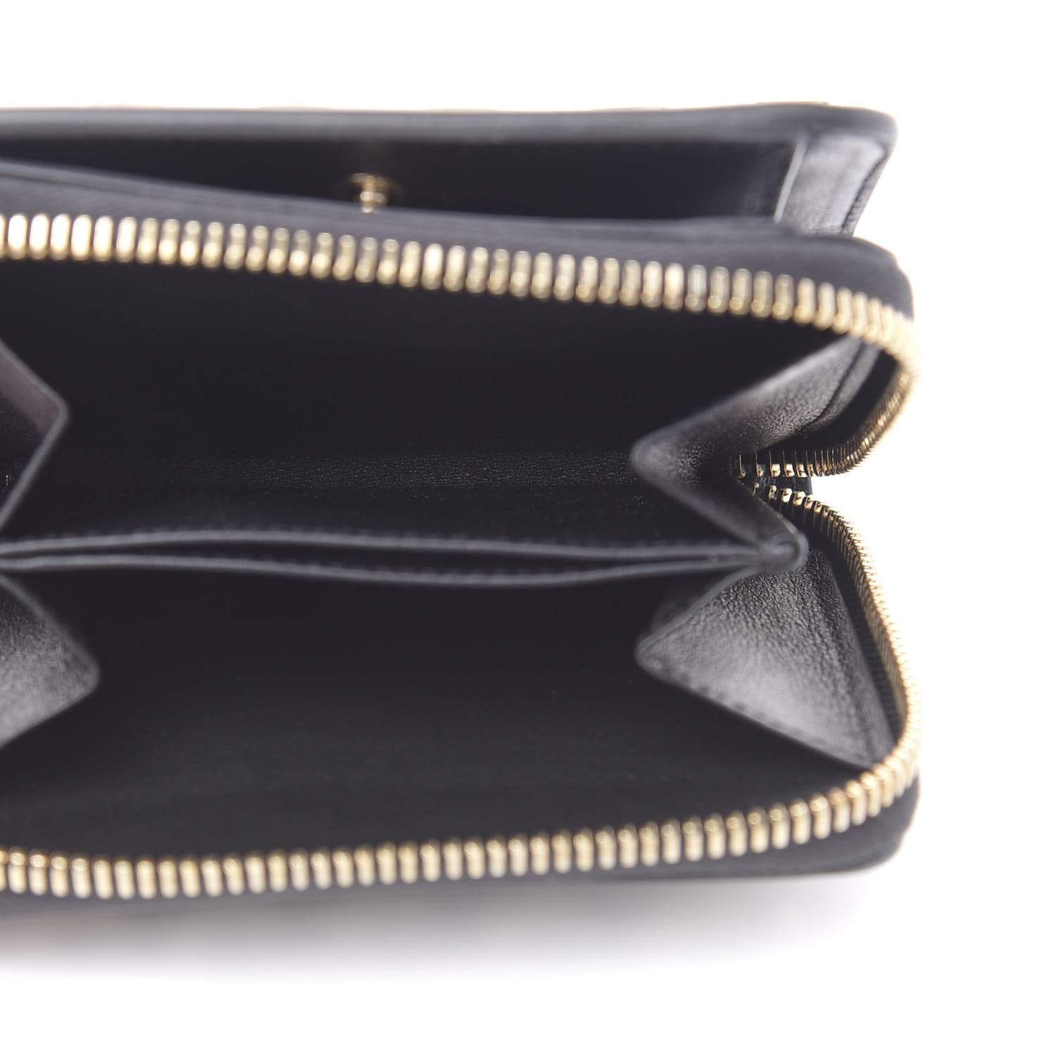 Valentino Garavani Vitello Rockstud Compact Zip Around Wallet Black 5 of 8