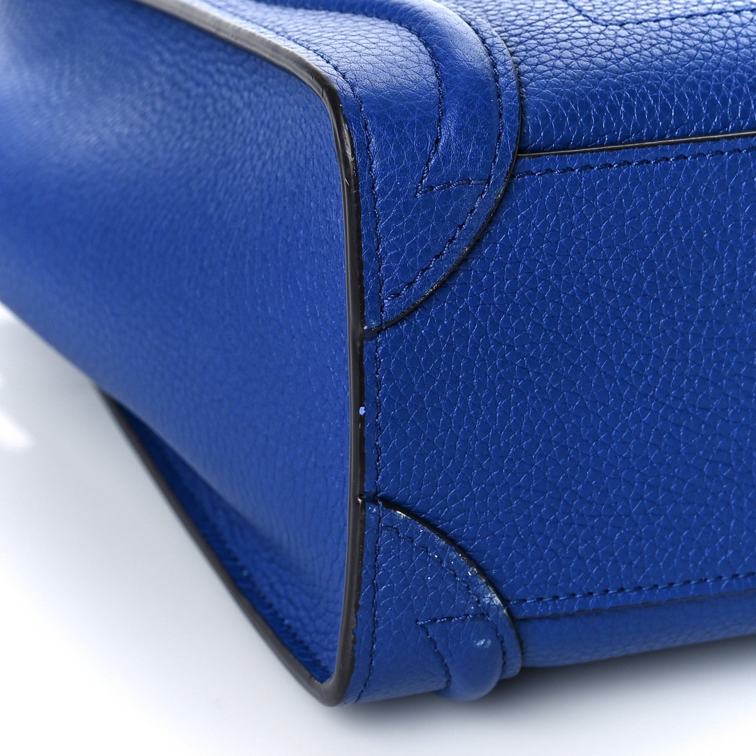 Celine Drummed Calfskin Nano Luggage Indigo 6 of 12