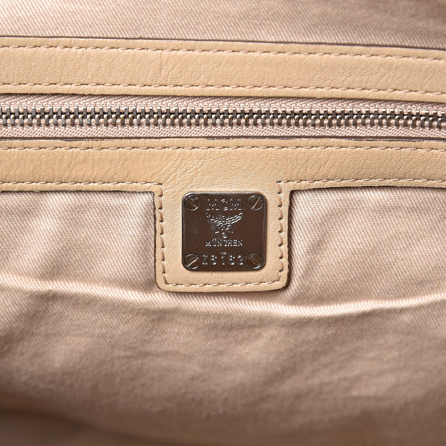 Calfskin Ottomar Monogram Medium Klara Top Zip Tote New Beige