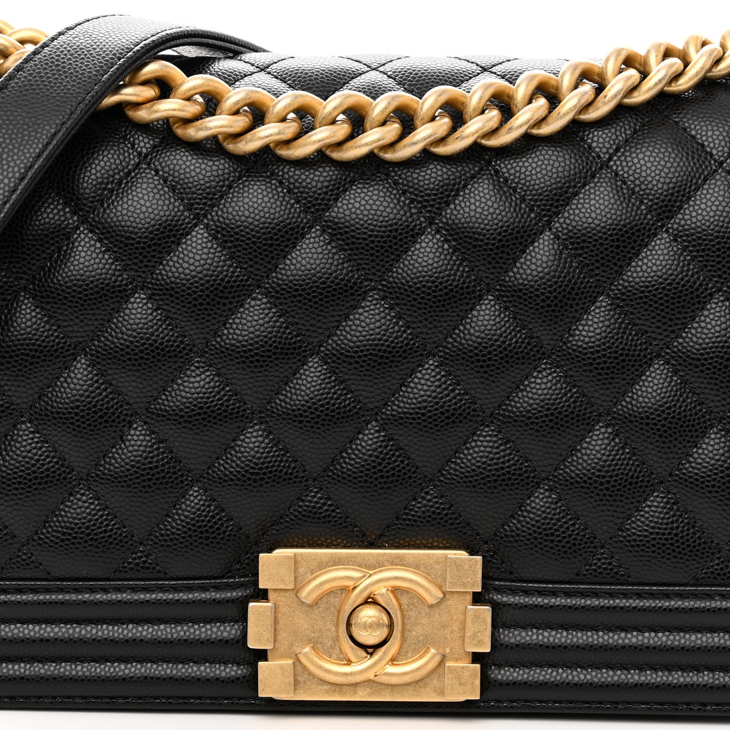 Caviar Quilted Medium Boy Flap Black