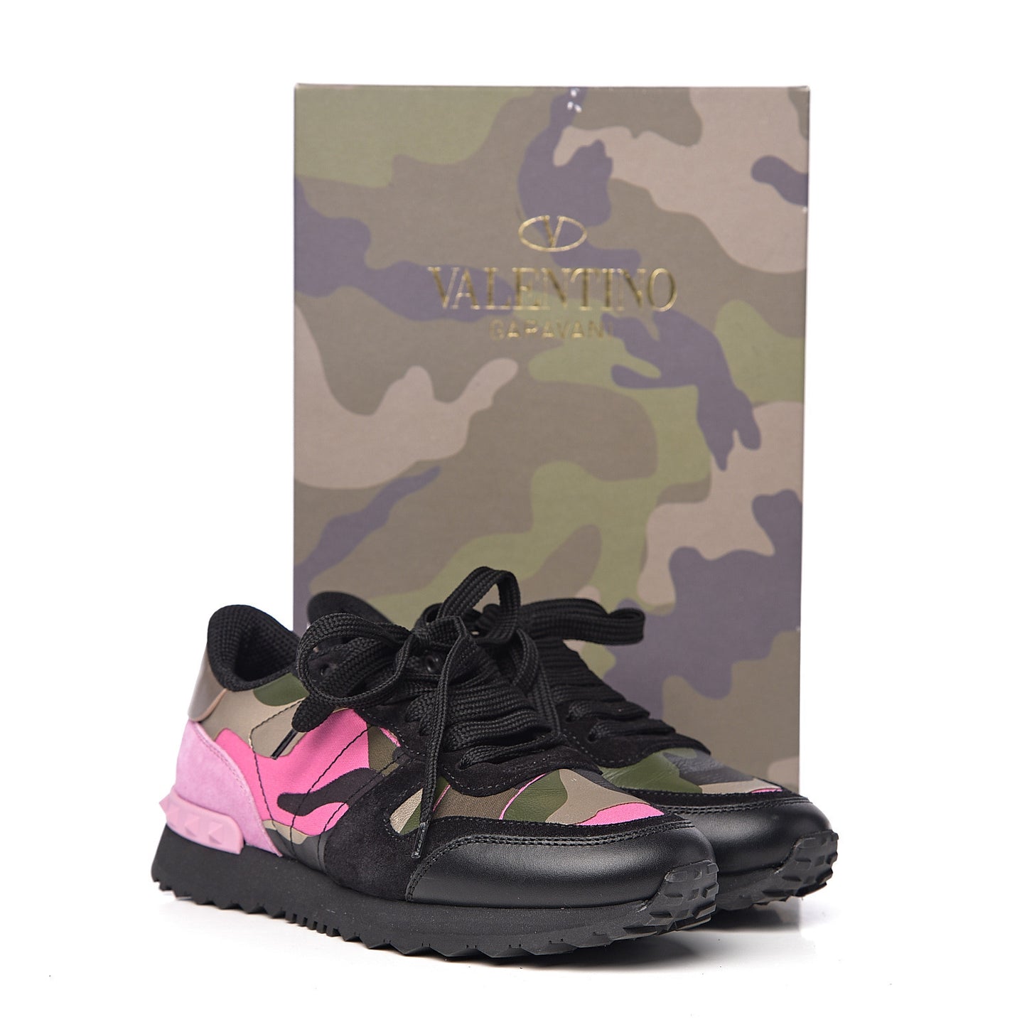 Nappa Fabric Suede Camouflage Womens Rockrunner Sneakers 35 Hot Pink