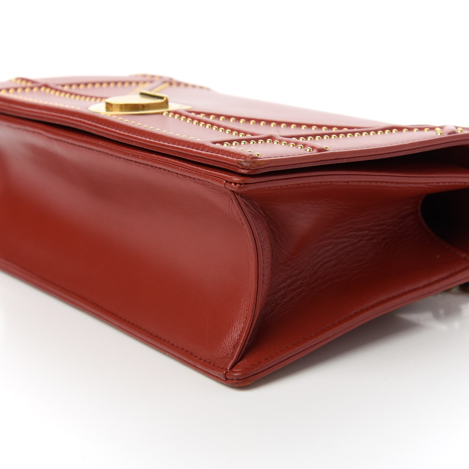 Christian Dior Calfskin Studded Medium Diorama Flap Bag Red 7 of 11