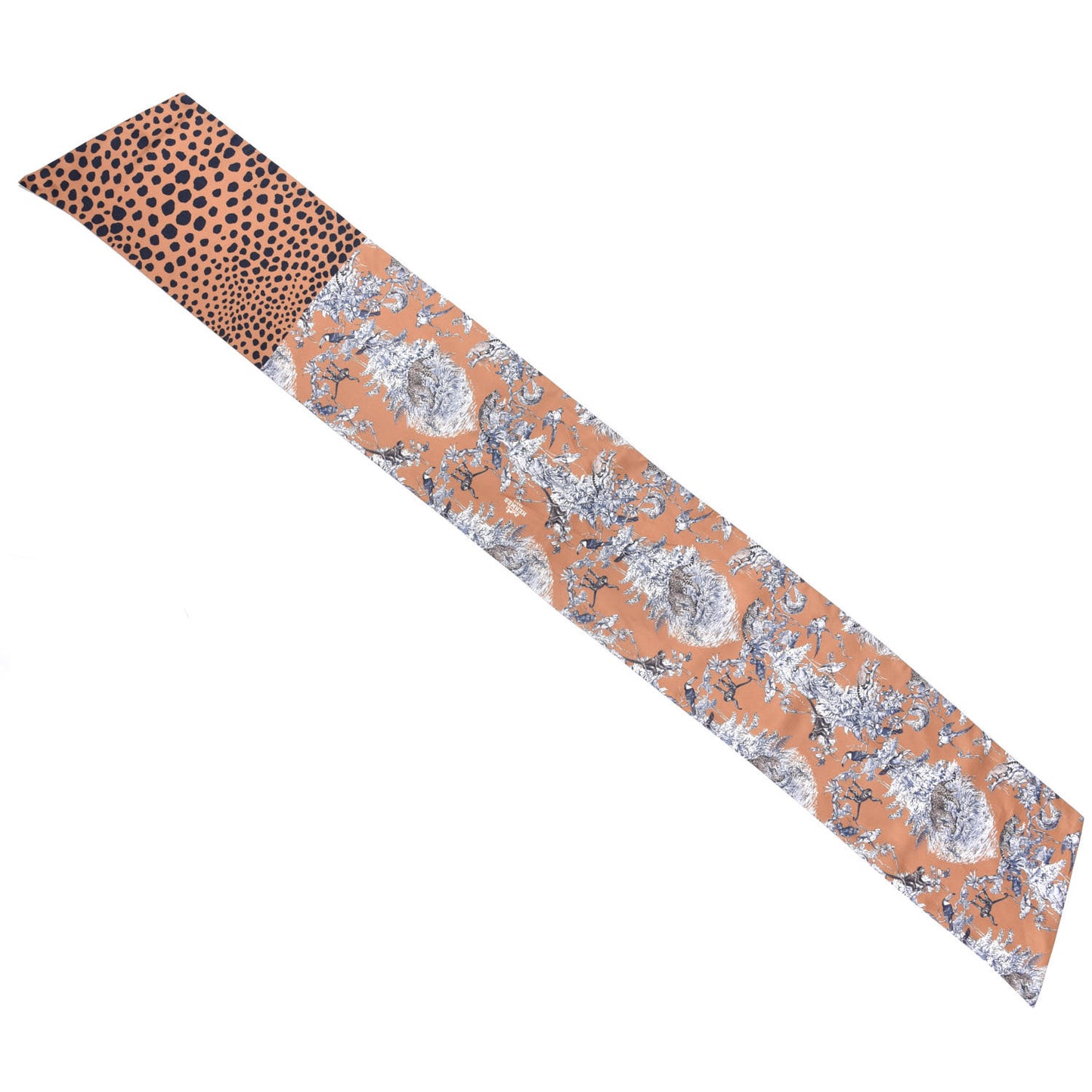 Silk Equateur Maxi Twilly Tabac Gris Bleuete