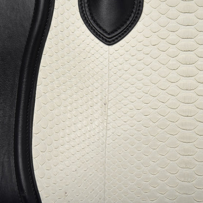 Celine Python Smooth Calfskin Mini Luggage Black White 10 of 10