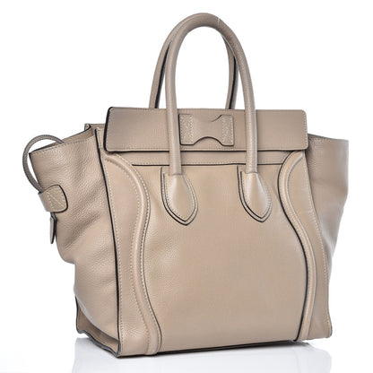 Celine Drummed Calfskin Mini Luggage Dune 3 of 17