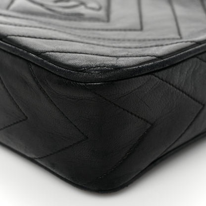 Chanel Lambskin Chevron Quilted Tassel Camera Case Black 7 of 7