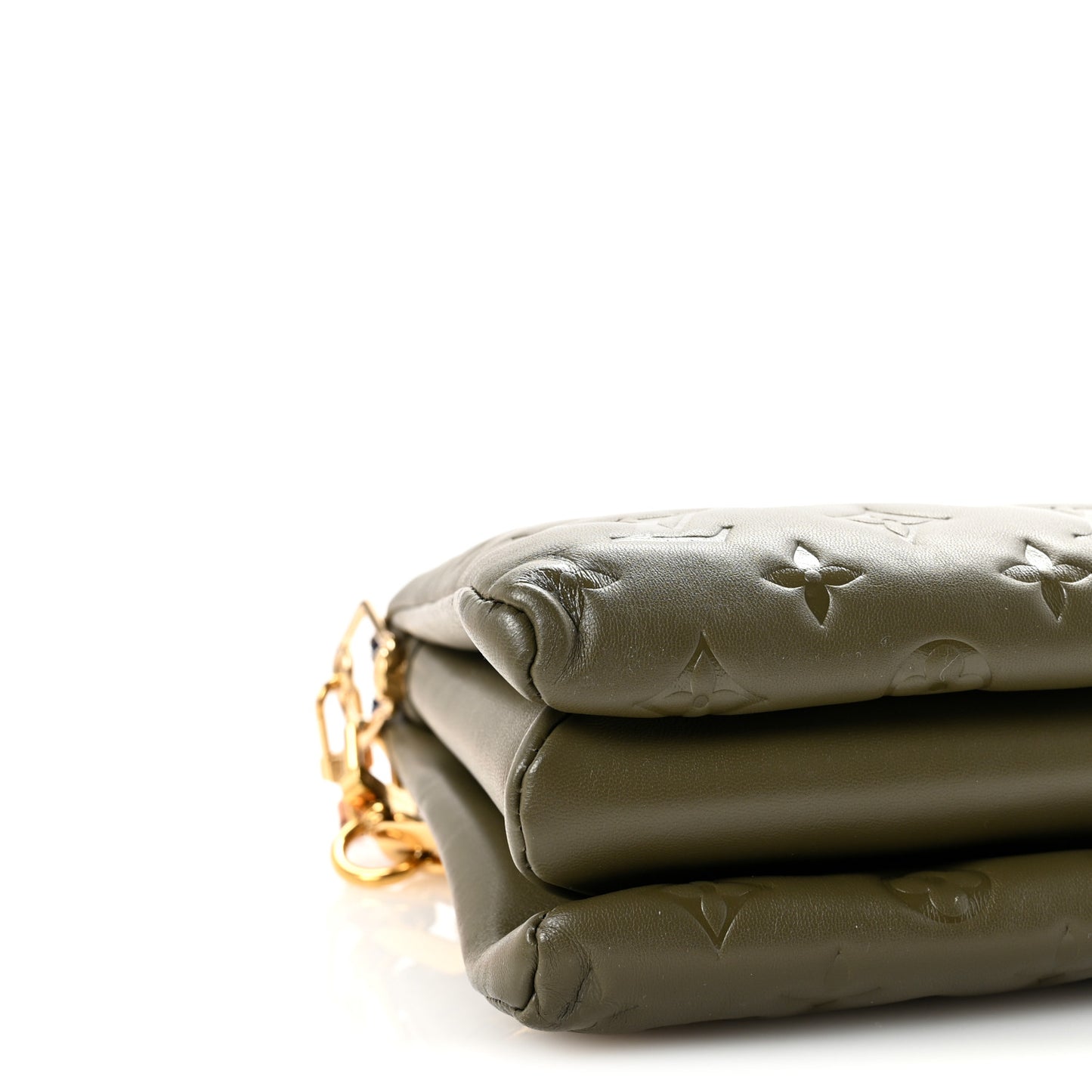 Lambskin Embossed Monogram Coussin MM Khaki