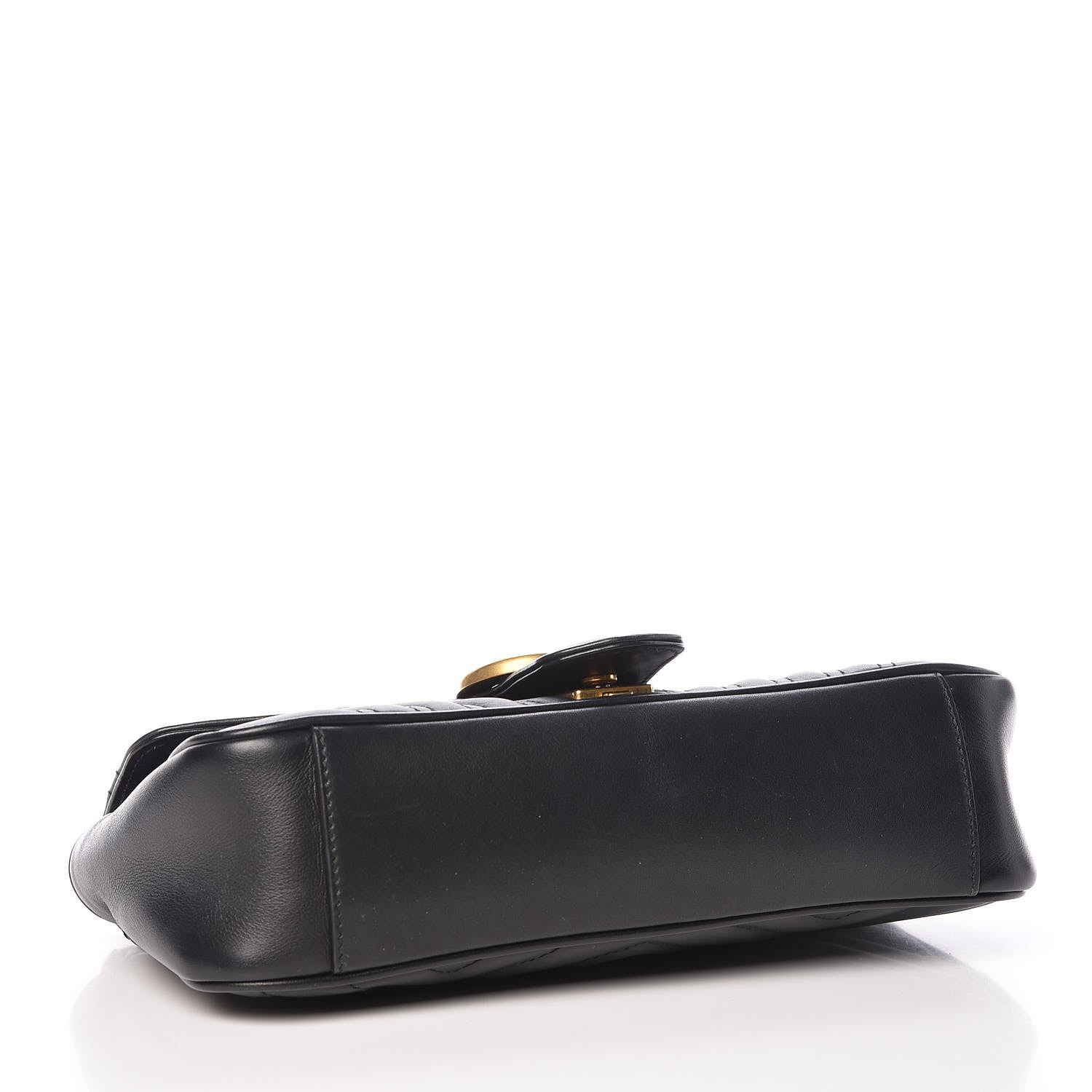 Gucci Calfskin Matelasse Small GG Marmont Shoulder Bag Black 4 of 13