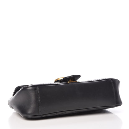 Gucci Calfskin Matelasse Small GG Marmont Shoulder Bag Black 4 of 13