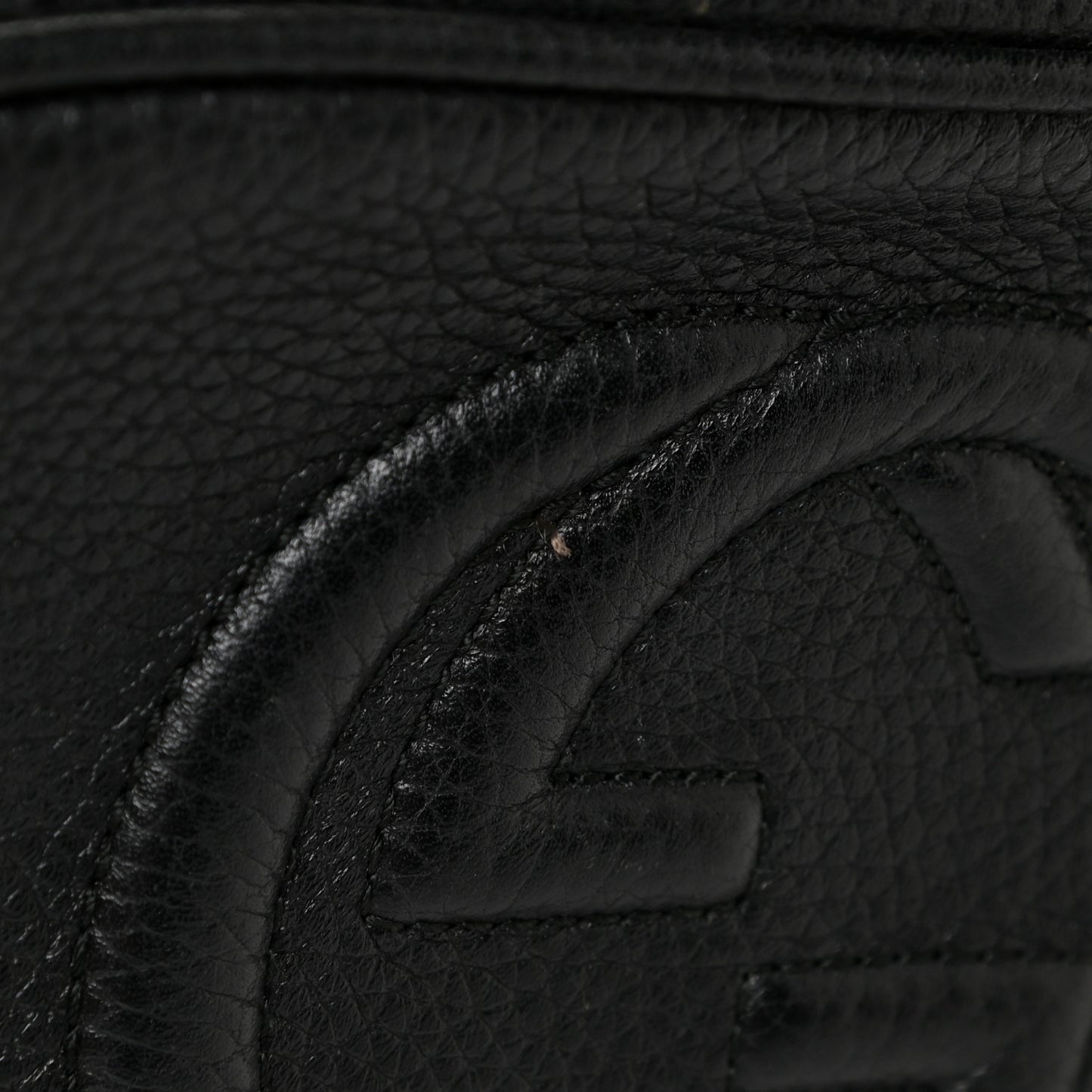 Pebbled Calfskin Mini Soho Disco Bag Black