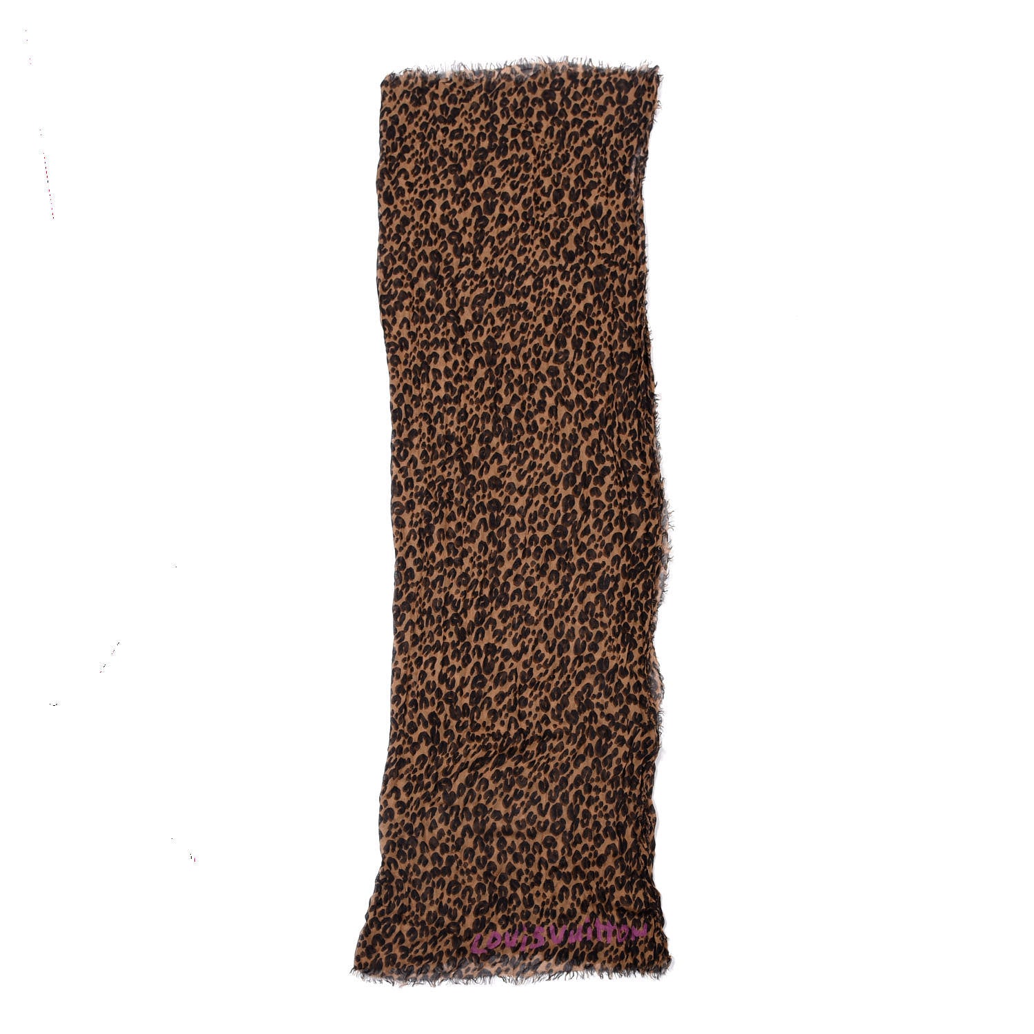 Louis Vuitton Cashmere Silk Leopard Etole Stole Marron 4 of 5
