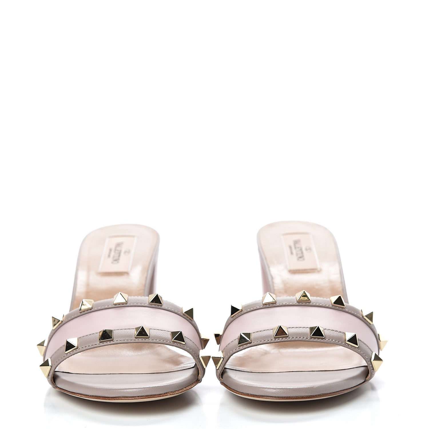 Valentino Garavani Nappa Rockstud Slide Sandals 39 Water Rose Poudre 2 of 10