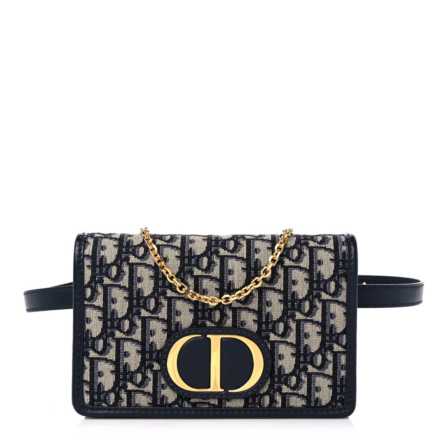 Christian Dior Oblique 30 Montaigne 2-In-1 Pouch Blue 1 of 9