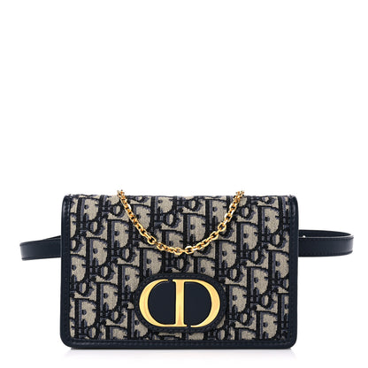 Christian Dior Oblique 30 Montaigne 2-In-1 Pouch Blue 1 of 9