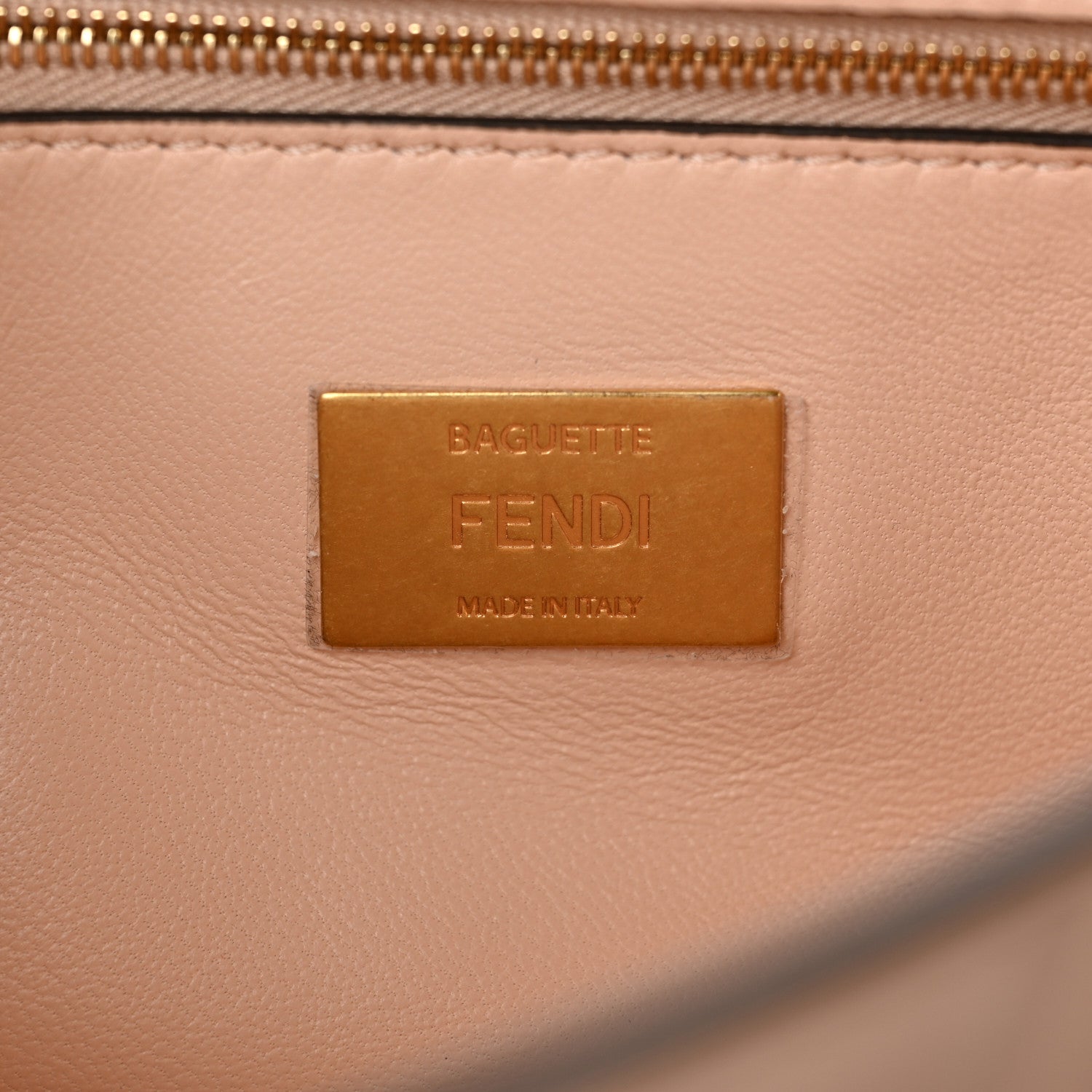 Fendi Nappa Small FF Embossed Midi Chain Baguette Light Rose 5 of 7