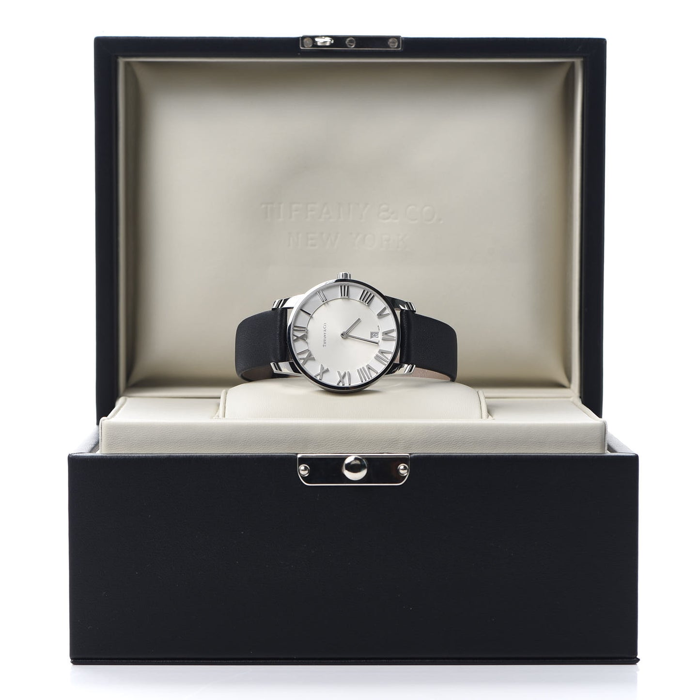 Stainless Steel Calfskin 37mm Atlas 2-Hand Quartz Watch