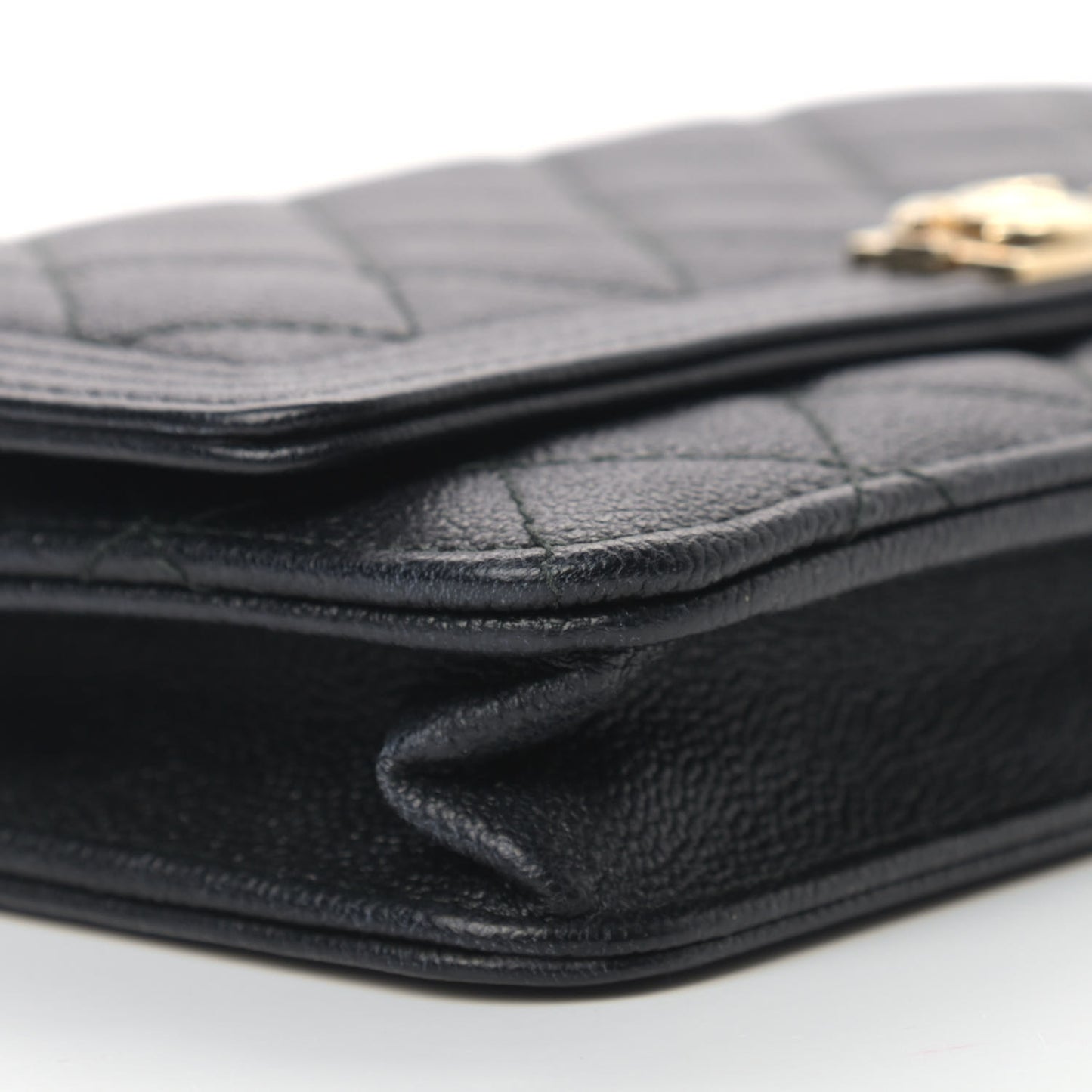 Caviar Quilted Boy Wallet On Chain WOC Black