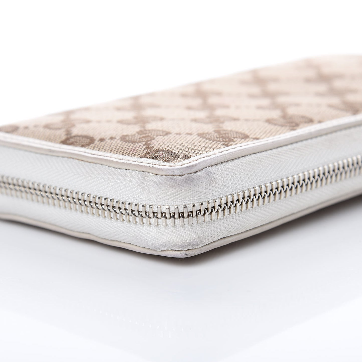 Monogram Large Twins Zip Around Wallet Beige Ebony White
