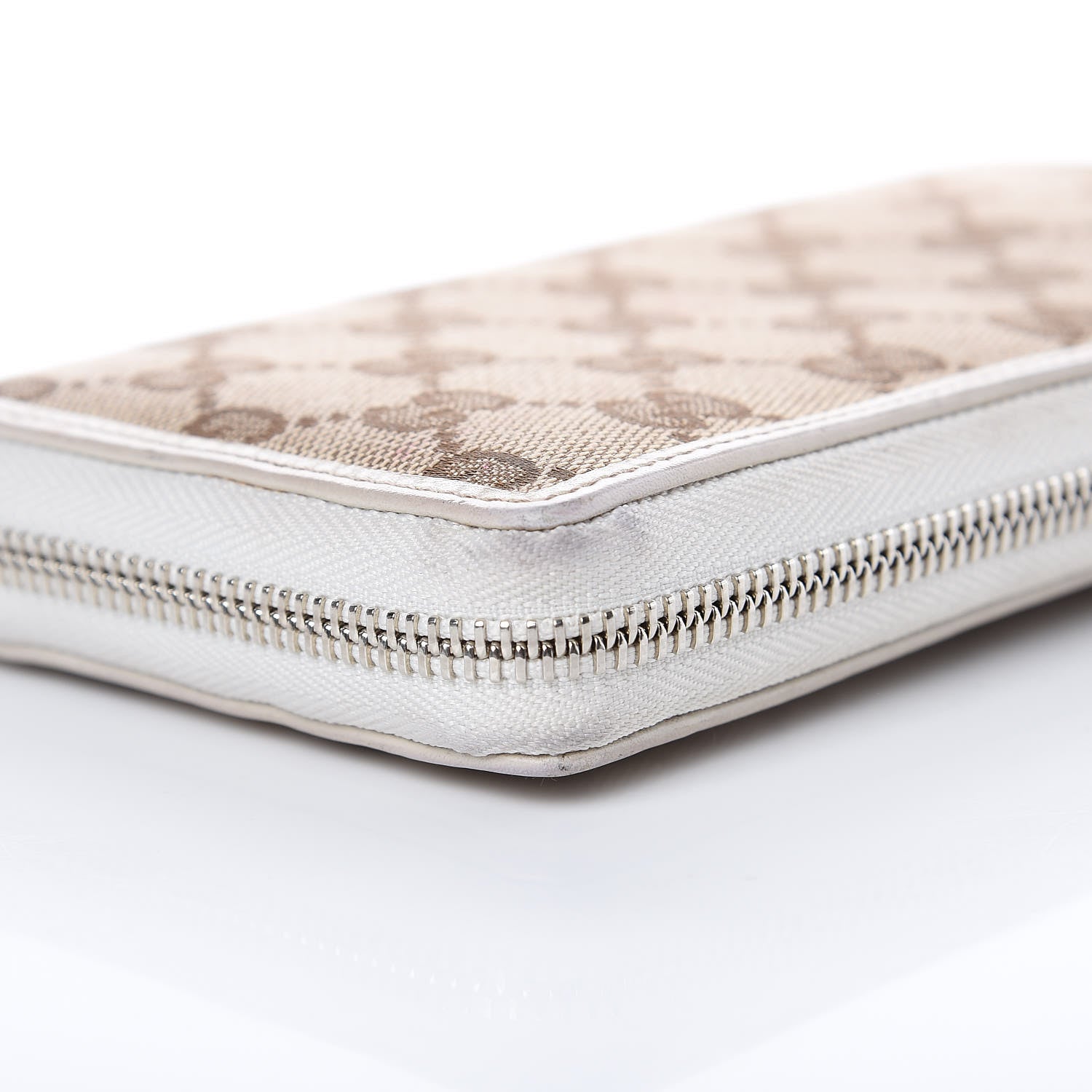 Gucci Monogram Large Twins Zip Around Wallet Beige Ebony White 23 of 27