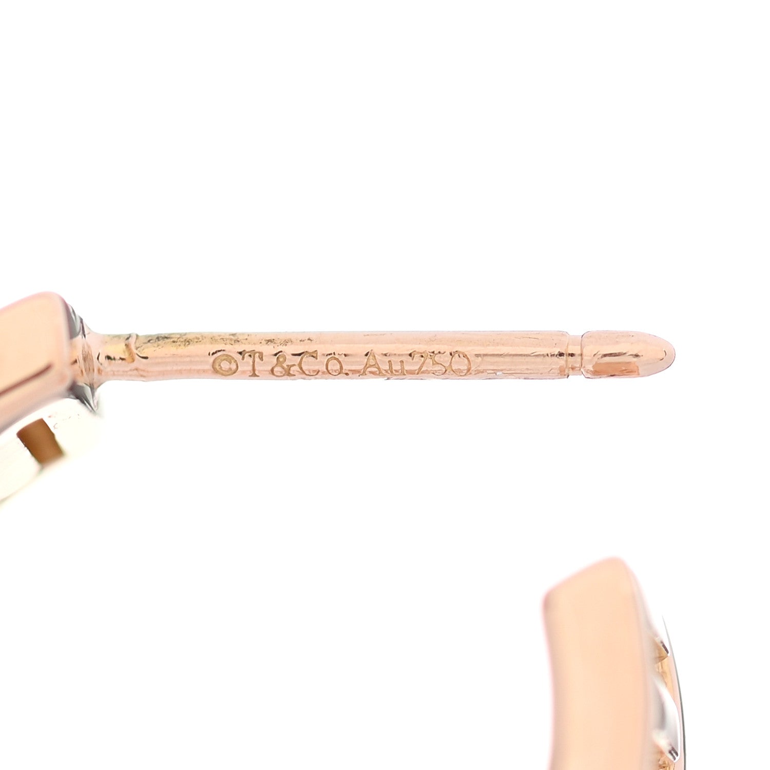 Tiffany 18K Rose Gold Mini Atlas Hoop Earrings 3 of 6