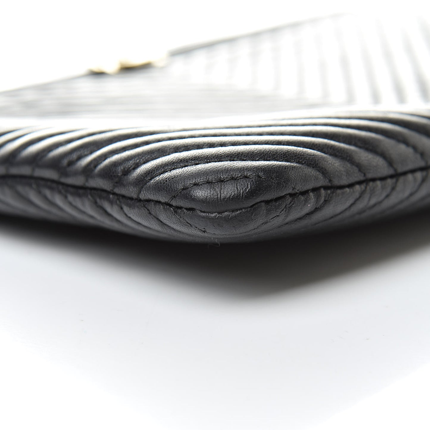 Calfskin Chevron Medium Boy Cosmetic Case Black