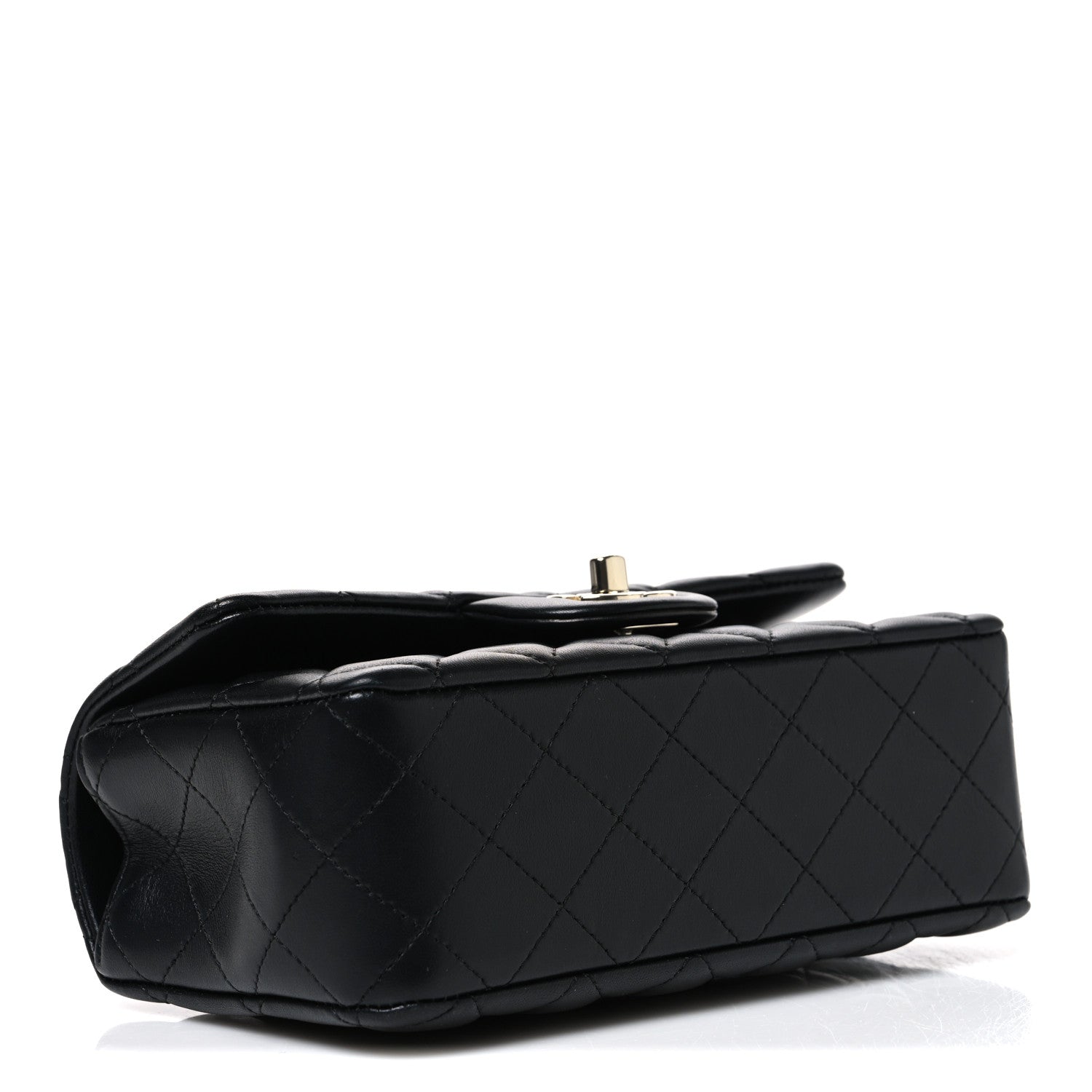 Chanel Lambskin Quilted Mini Top Handle Rectangular Flap Black 4 of 11