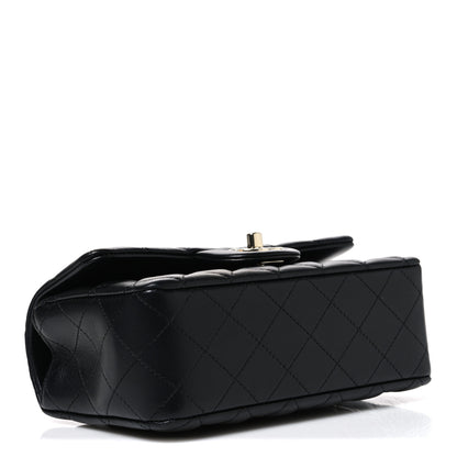 Chanel Lambskin Quilted Mini Top Handle Rectangular Flap Black 4 of 11