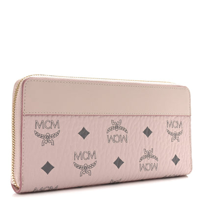 MCM Visetos Large Zip Around Wallet Powder Pink 3 of 7